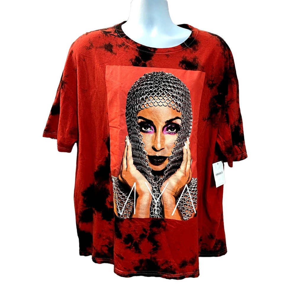 Men's Philcos MYA T-shirt Tie Dye Red And Black 2022 Forever 21 Mens 26x29